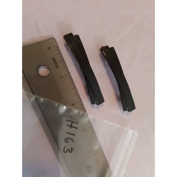 Vintage Black Hair Barrettes Set Of 2 - Classic Design - Picture 4 of 4